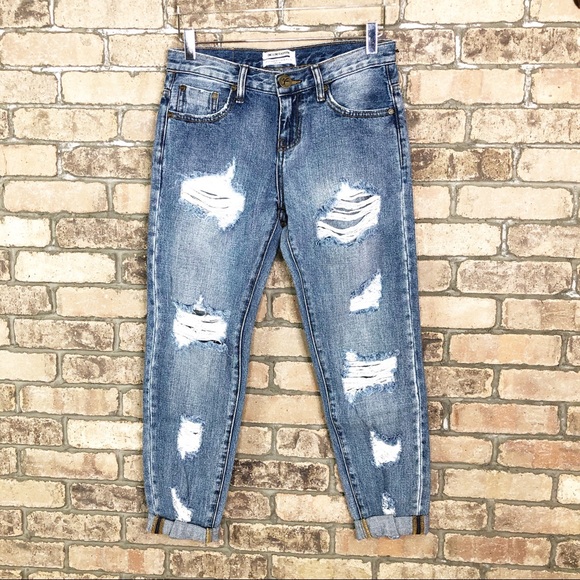 One Teaspoon Awesome Baggies Crop Boyfriend Jeans - Picture 2 of 8